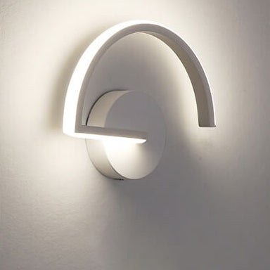 Moderne kreative halbrunde LED-Wandleuchte aus Eisen 