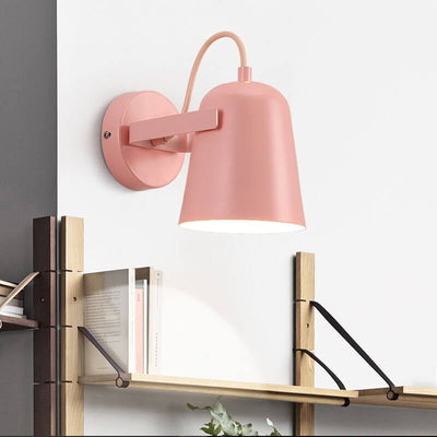 Nordic Macaron  Iron Cylinder Dome 1-Light Wall Sconce Lamp