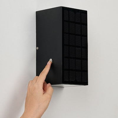 Modern Solar Black Rectangular Die-Cast Aluminum Solar LED Outdoor Wall Light