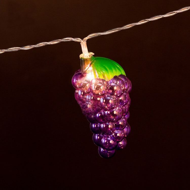 Lumières de Guirlande de Fruits Raisin LED Batterie USB Guirlande Décorative 
