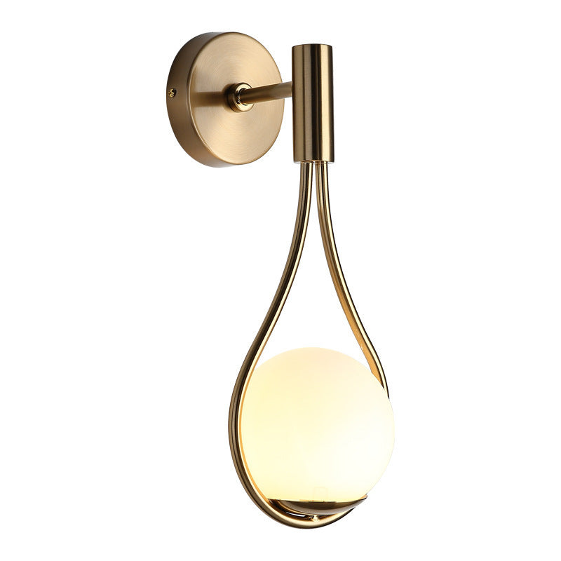 Modern Luxury Teardrop Round Ball Iron Glass 1-Light Wall Sconce Lamp