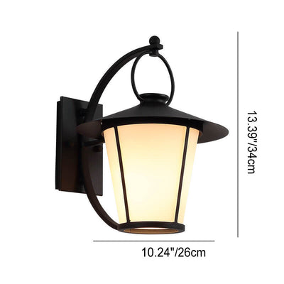 European Retro Glass Iron Moisture-proof Outdoor Patio Aisle 1-Light Wall Sconce Lamp