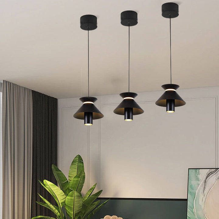 Moderne Minimalistische Einfarbige Aluminium LED Insel Licht Kronleuchter 
