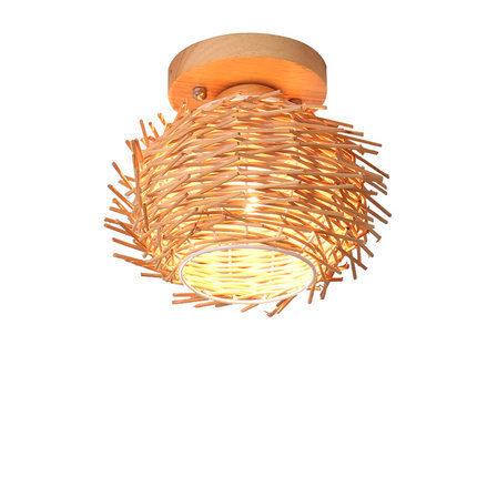 Modern Minimalist Creative Bamboo Weaving Flush Mount Ceiling Lamp