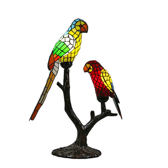 Tiffany Creative Bird Branch Design 2-Light Table Lamp