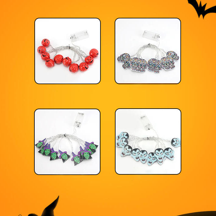 Halloween LED Squelette Citrouille Batterie LED Guirlande Lumineuse Décorative 