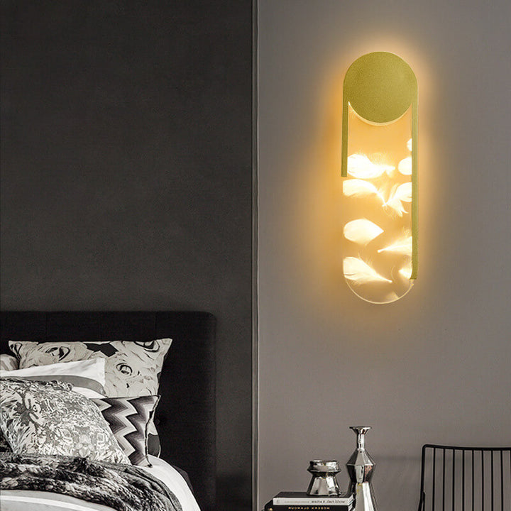 Leichte Luxus Feder Effekt Acryl geometrische LED Wandleuchte Lampe 