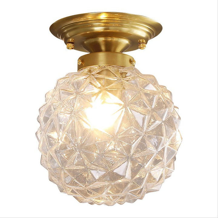Plafonnier semi-encastré à 1 lumière en verre texturé étoile de luxe moderne 