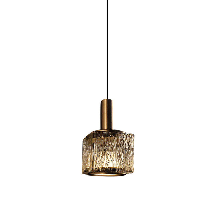Modern Light Luxury Square Kupferglas 1-Licht-Pendelleuchte 