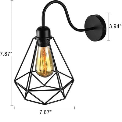 Retro Industrial Iron Cage 1-Light Wall Sconce Lamp