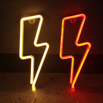 Creative Neon Lightning Shapes Color LED Battery/USB Decorative Light