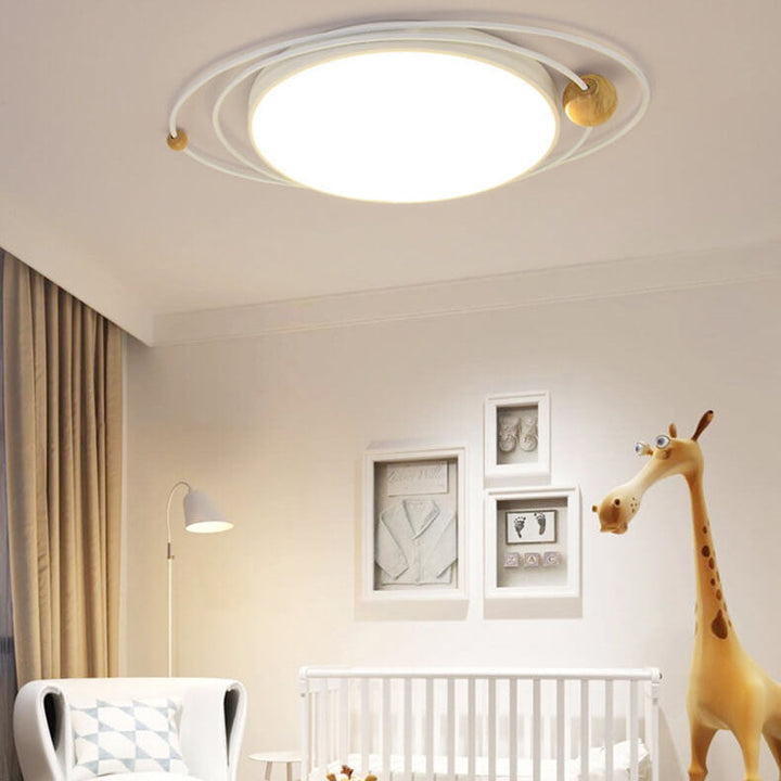 Plafonnier LED rond en fer créatif nordique 