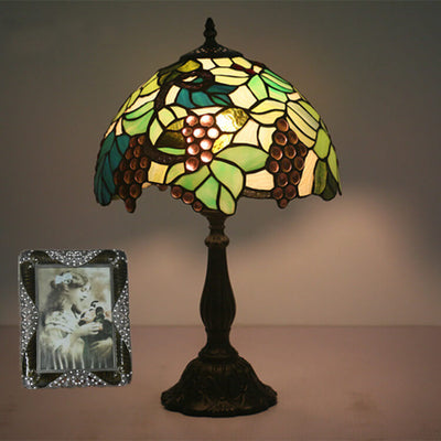 Tiffany Rustic Fruit Stained Glass 1-Light Table Lamp