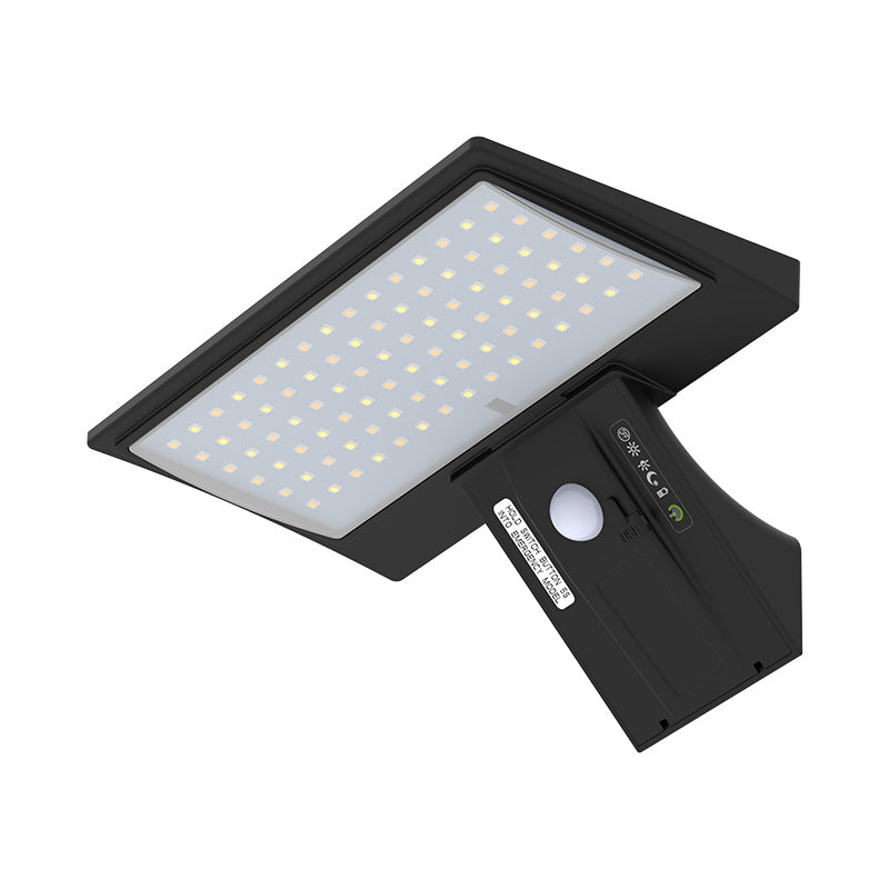 Moderne minimalistische rechteckige Smart-Solar-LED-Wandleuchte für den Außenbereich aus ABS und PC mit Bewegungssensor 