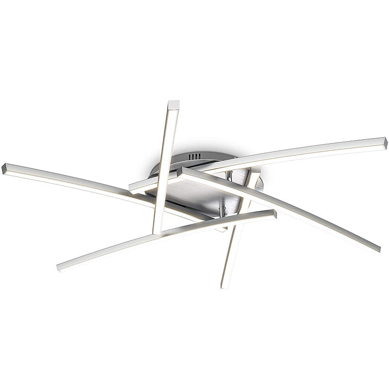 Modern Minimalist Line Geometry Aluminum LED Semi-Flush Mount Ceiling Light For Living Room