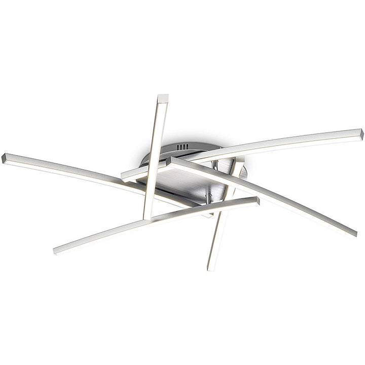 Modern Minimalist Line Geometry Aluminum LED Semi-Flush Mount Ceiling Light For Living Room