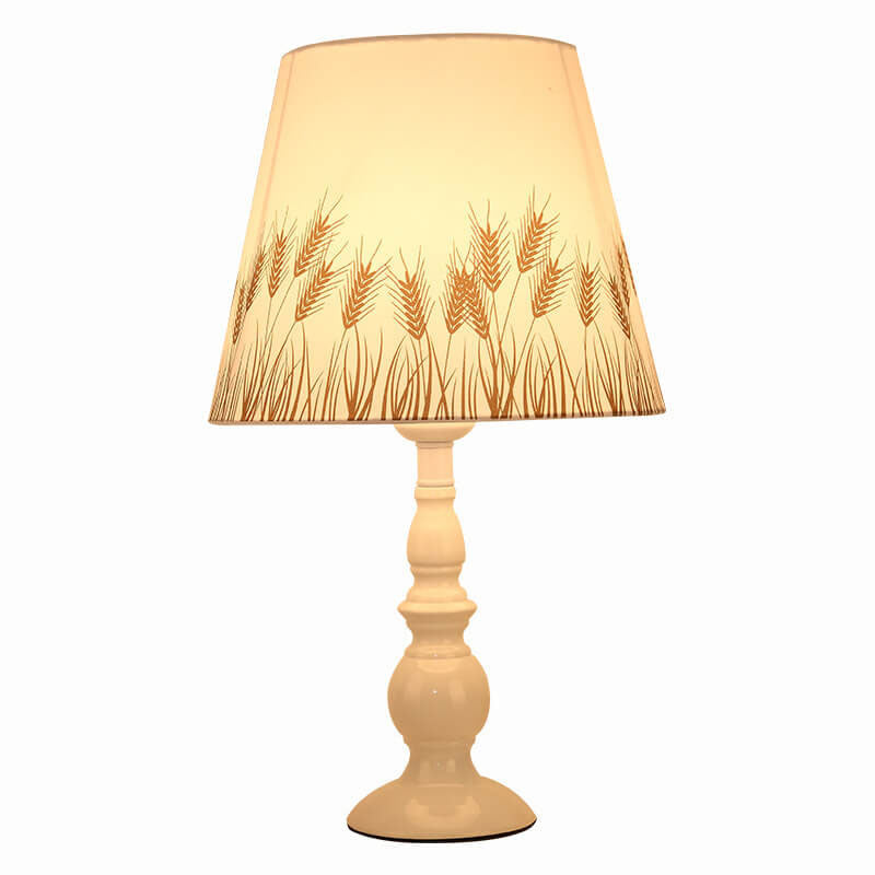 Moderner einfacher Blumenstoff Eisenvasensockel 1-Licht Tischlampe 