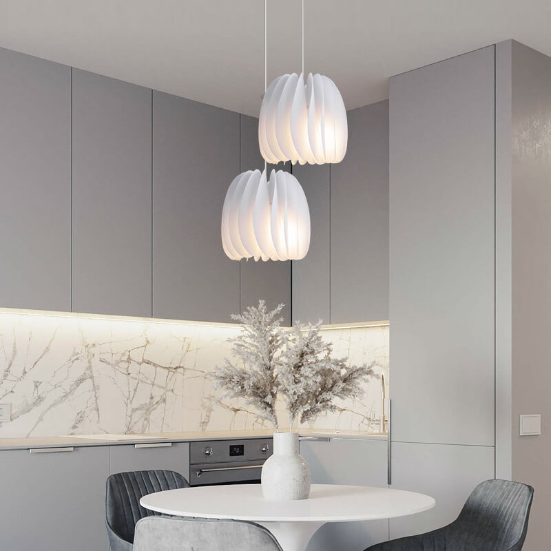 Modern Minimalist Pure White Iron Acrylic 1-Light Pendant Light