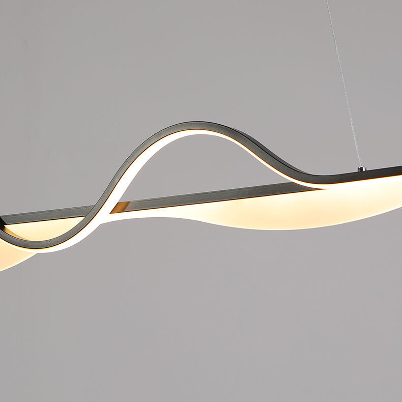 Nordic Minimalist Curved Line Long Island Light LED Chandelier
