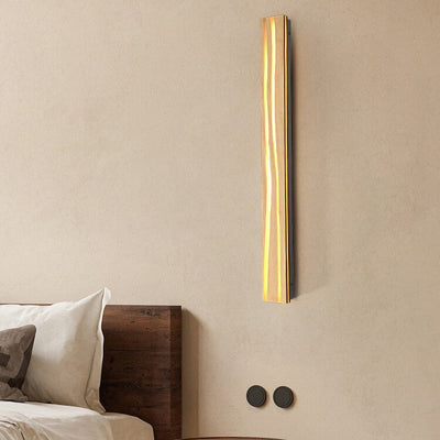 Modern Chinese Long Solid Wood Bar Wall Sconce Lamp