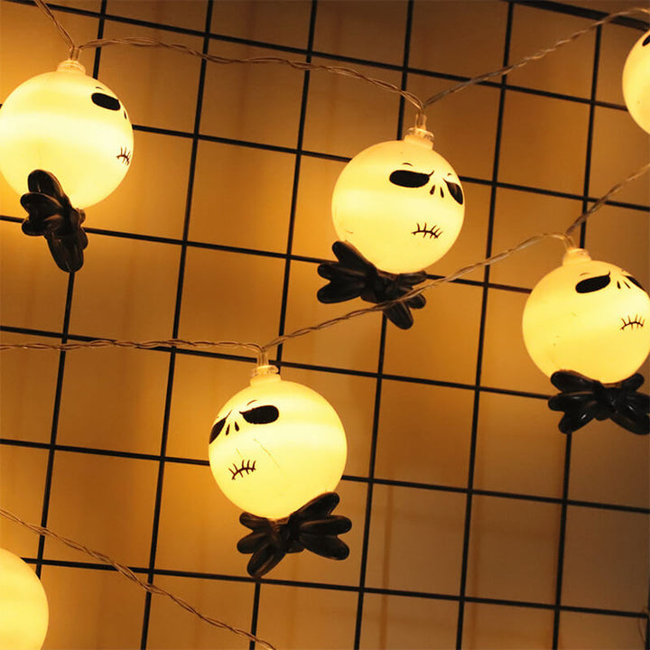 Modern Art Deco Halloween Ghost Face String Light Ghost Party USB Battery Box Decorative LED Light String for Outdoor