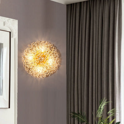 Modern Luxury Crystal Dandelion Aluminum 4-Light Wall Sconce Lamp