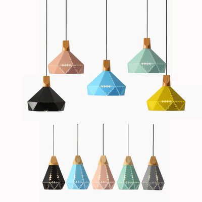 Nordic Geometry Macaron Solid Color Iron 1-Light Pendant Light