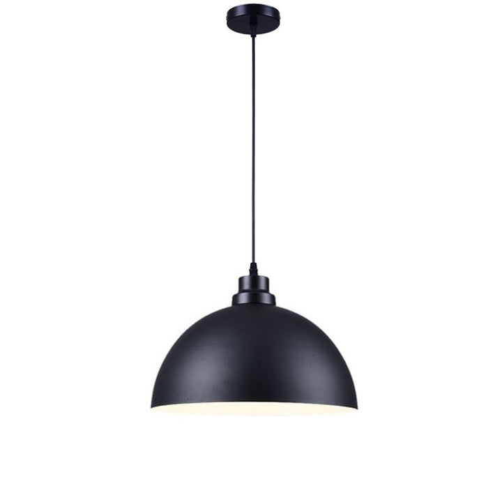 Luminaire suspendu industriel simple à 1 lumière avec couvercle en forme de dôme en fer 