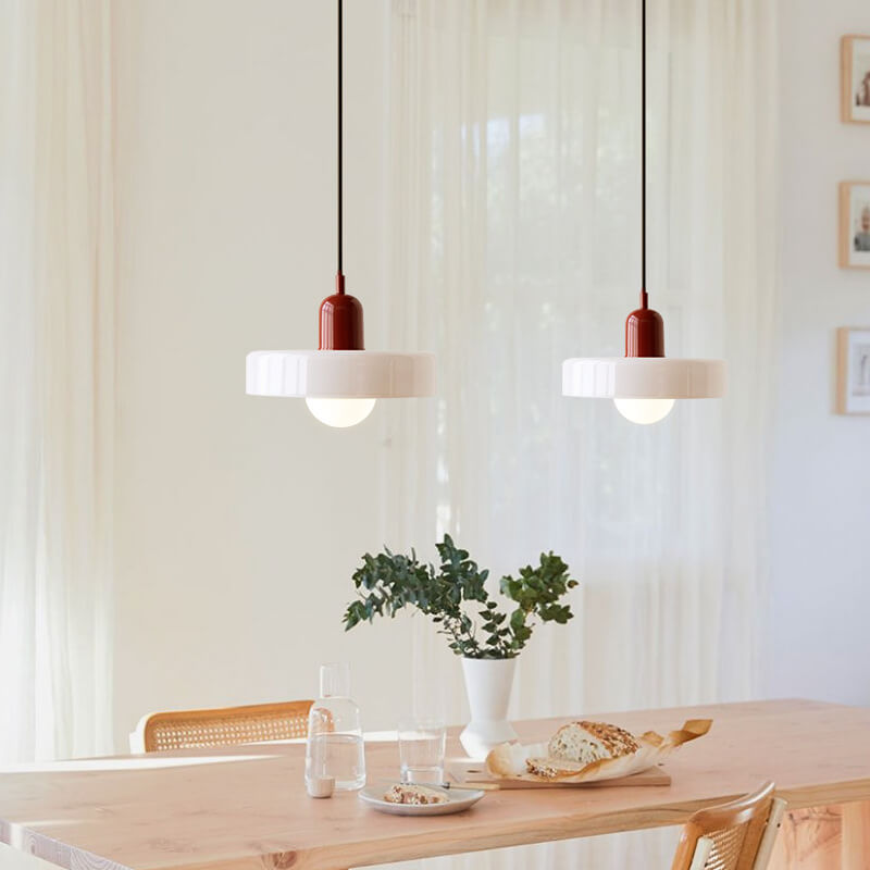 Vintage bunte Glasschale Form 1-Licht Pendelleuchte 