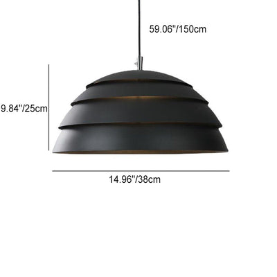 Contemporary Scandinavian Round Iron 1-Light Pendant Light For Living Room