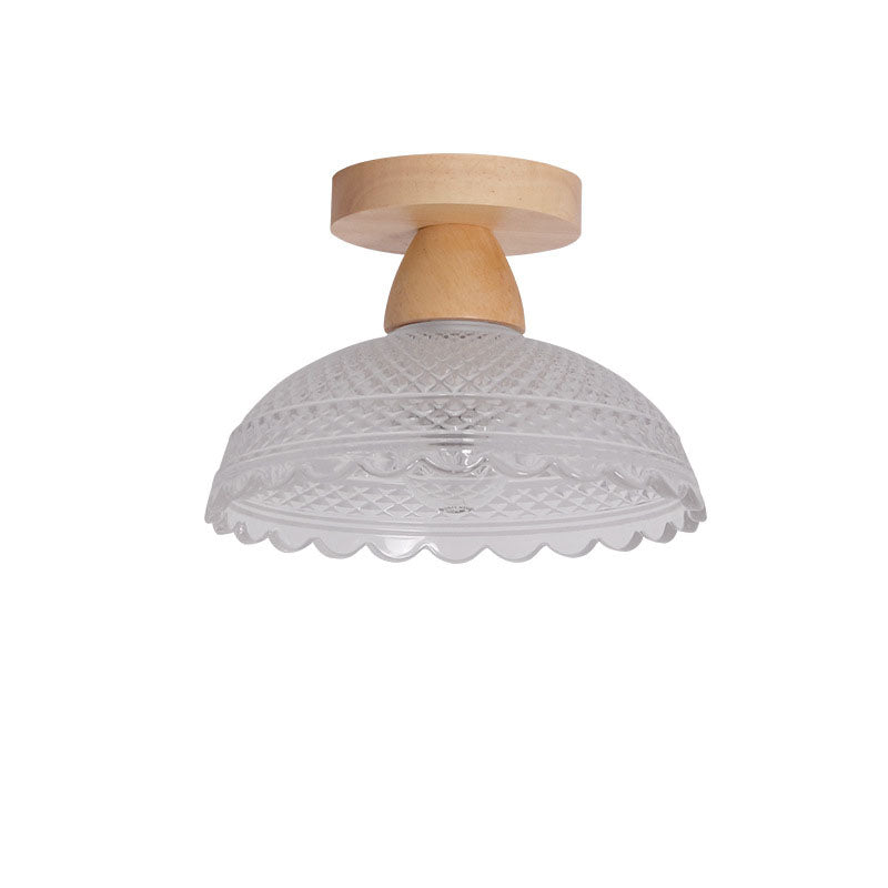 Luz de montaje semi-empotrado de 1 luz de vidrio minimalista japonés 