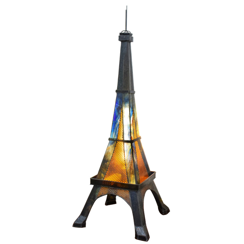 Lampe de table en vitrail Tiffany Tower européenne à 1 lumière 