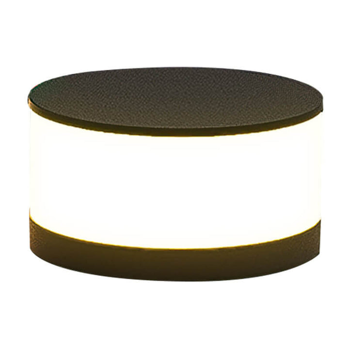 Modern Minimalist Solar Outdoor Round Column Post Head LED Waterproof Landscape Light for Garden