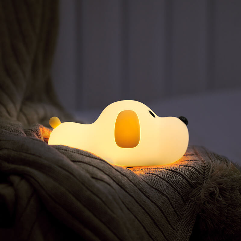 Lampe de table Cartoon Dumb Dog Silicone LED Pat Night Light 