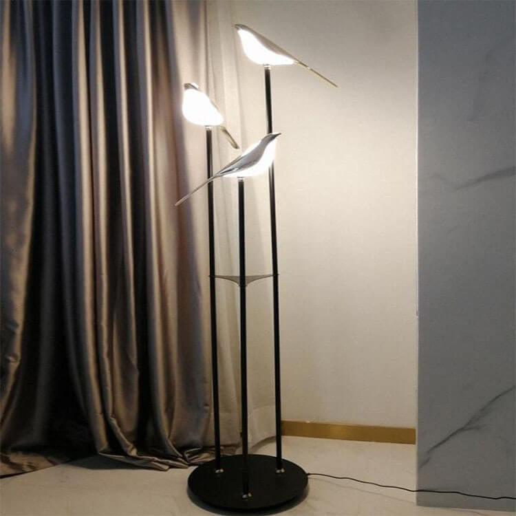 Nordic Creative Magpie Decorative 3-Light LED Standing Floor Lamp