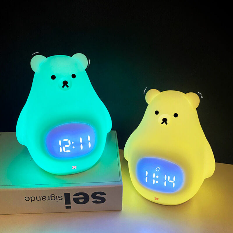 Réveil en silicone ours polaire avec lumière LED de nuit 