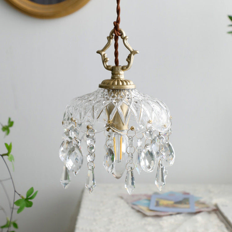Vintage Decorative Floral Crystal 1-Light Wall Sconce Lamp