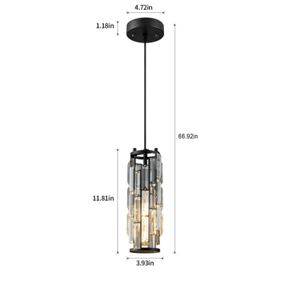 Modern Luxury Crystal Column Iron 1/3/4 Light Island Light Chandelier