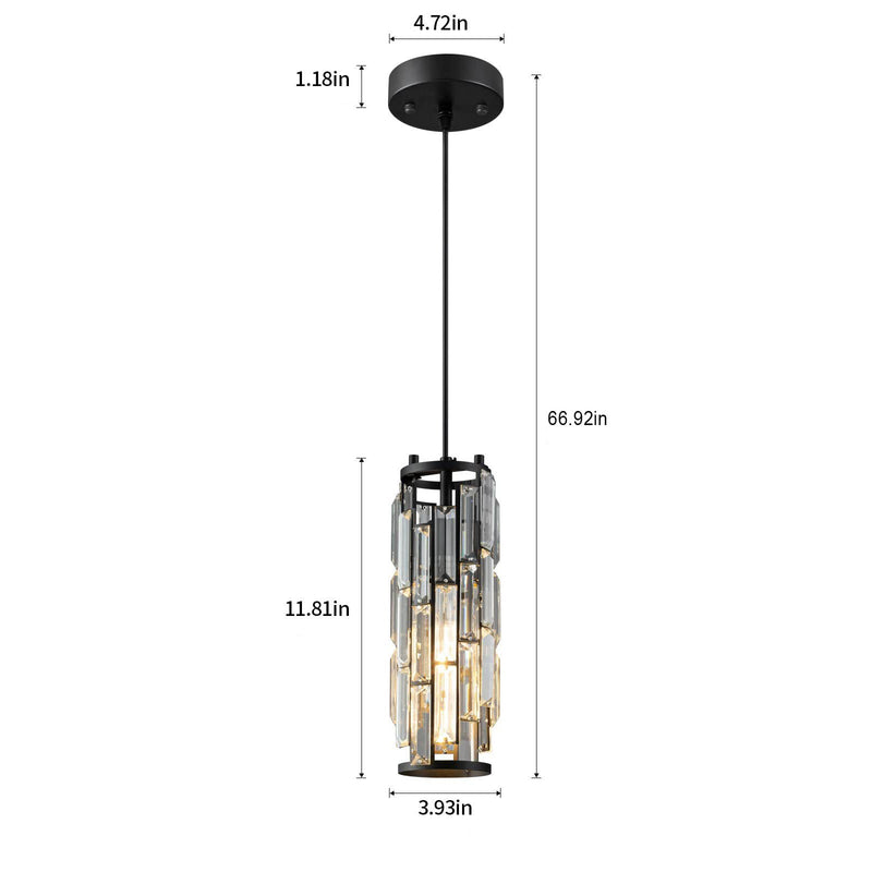 Modern Luxury Crystal Column Iron 1/3/4 Light Island Light Chandelier