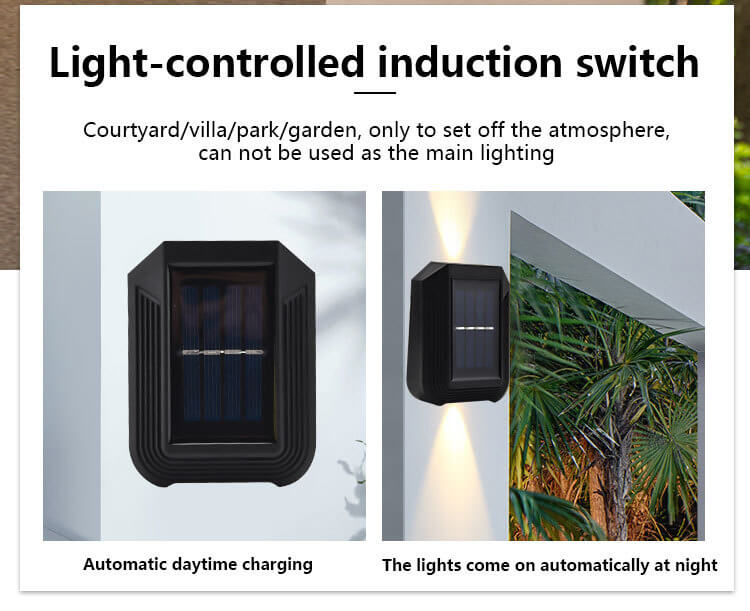 Simple LED Solar Outdoor Waterproof Wall Sconce Lamp