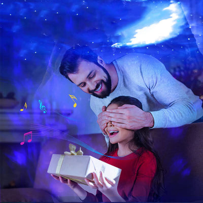 Lampe LED moderne en plastique à sept couleurs, Projection d'étoiles contrôlée par le son, veilleuse 