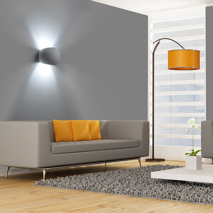 Modern Minimalist Round Drum Up and Down Gypsum 1-Light  Wall Sconce Lamp