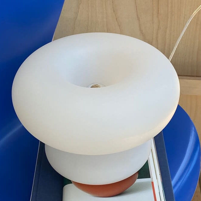 Lampe de Table 1 Lumière Champignon Blanc Lait Danois 