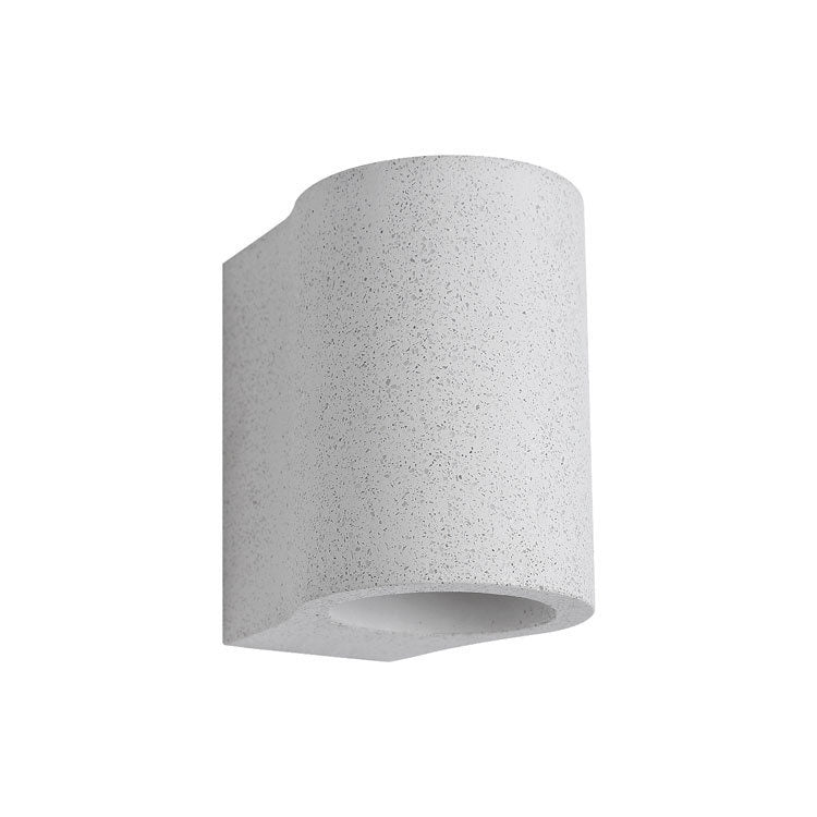 Contemporary Industrial Round Column Cement 1-Light Wall Sconce Lamp For Hallway