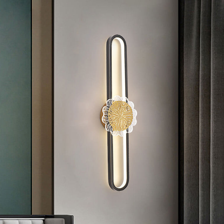 مصباح حائط LED بتصميم حلقة إبداعي بسيط من النحاس الصناعي الكامل 