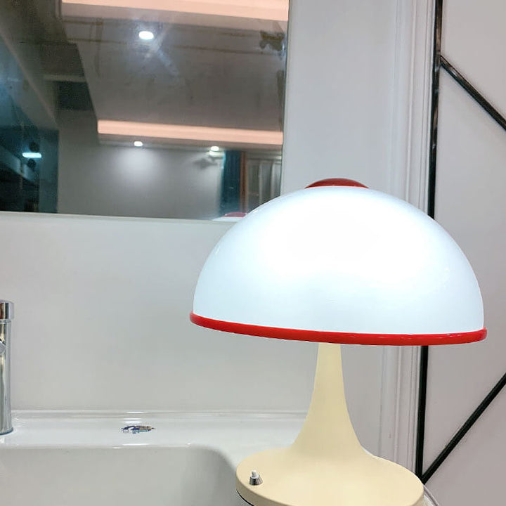 Lampe de Table Moderne en Métal et Champignon Crème à 1 Lumière 