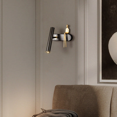 Nordic Simple Golden Man Decorative Slim Design LED Wall Sconce Lamp