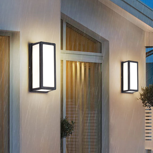 Moderne minimalistische LED-Wandleuchte für den Außenbereich aus Aluminium und Acryl mit quadratischem Stab, wasserdicht, für Terrasse 