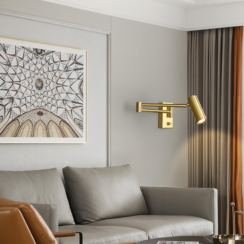 Nordic Luxury Copper Rotatable Eye Protection Reading LED Wall Sconce Lamp