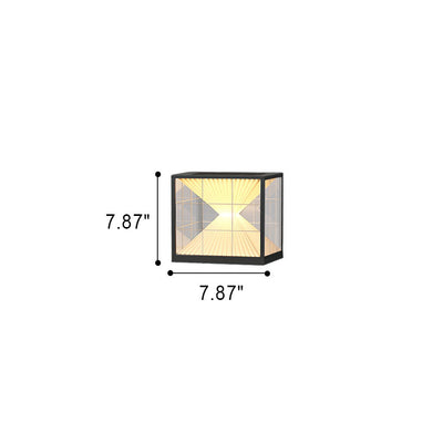 Modern Creative Hourglass Rectangular Acrylic Stainless Steel Outdoor Waterproof Door Post Light